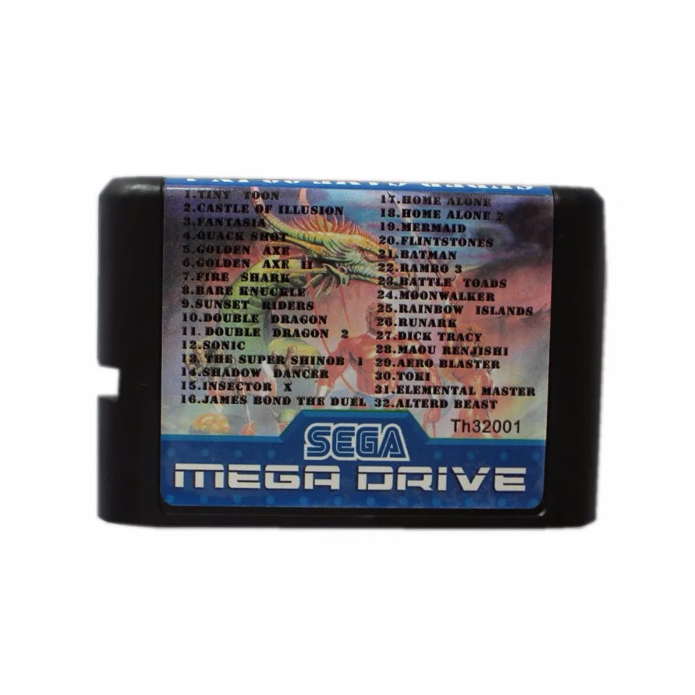 Super Game 32 In 1 16 Bit MD Game Card For Mega Drive For Genesis
