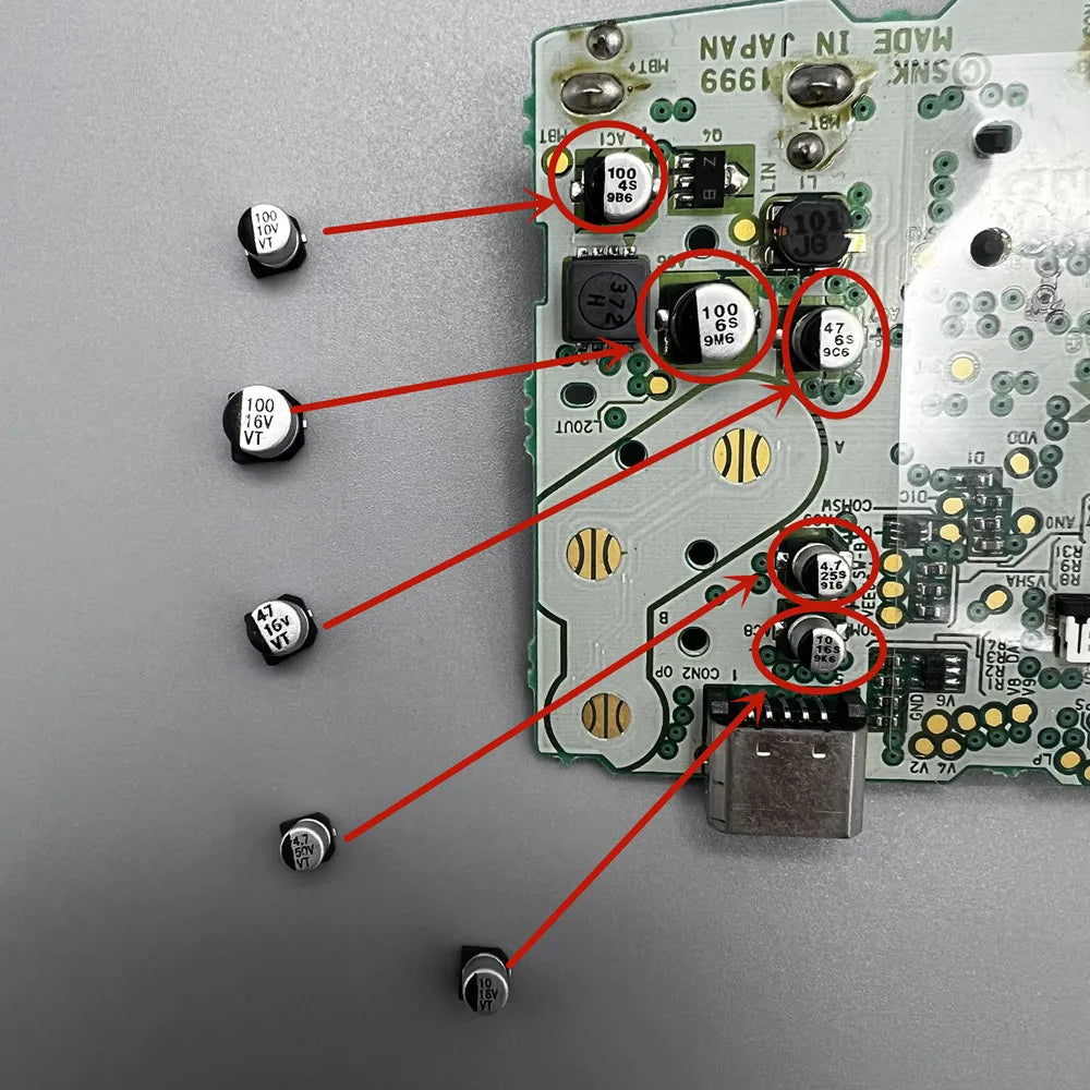 The capacitor for NEOGEO POCKET COLOR NGPC NGP