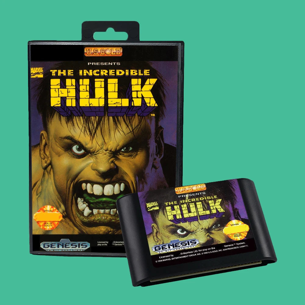The Incredible Hulk USA Game for SEGA Mega Drive Genesis 16 bit Consoles Game Cartridge Box Manual