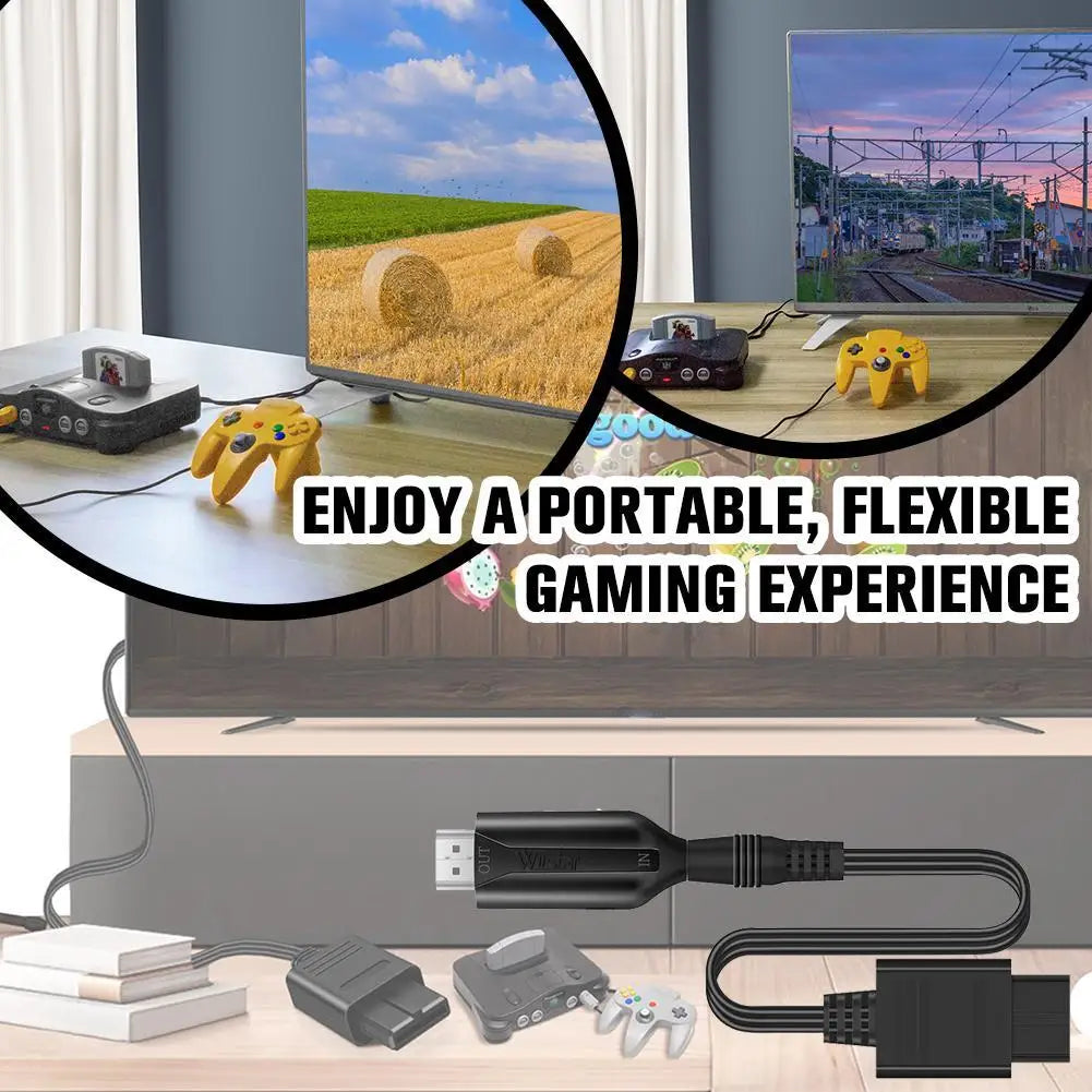 HD N64 To HDMI Converter Game Adapter HD Link Cable For N64/GameCube/SNES Plug and Play 1080P 64 To HDMI Converter