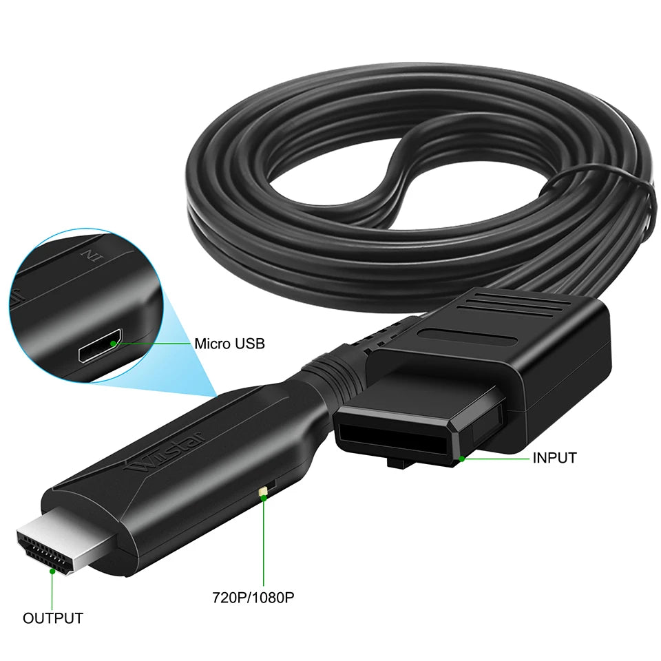 HD N64 To HDMI-compatible Converter HD Link Cable For N64/GameCube/SNES Plug and Play 1080P Nintendo 64 To HD Converte