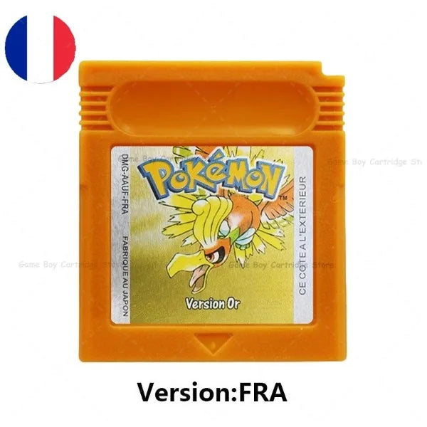 GBC Pokemon Cartridge Bundle Red/Blue/Crystal/Gold/Silver/Yellow/Green with Multi-Language