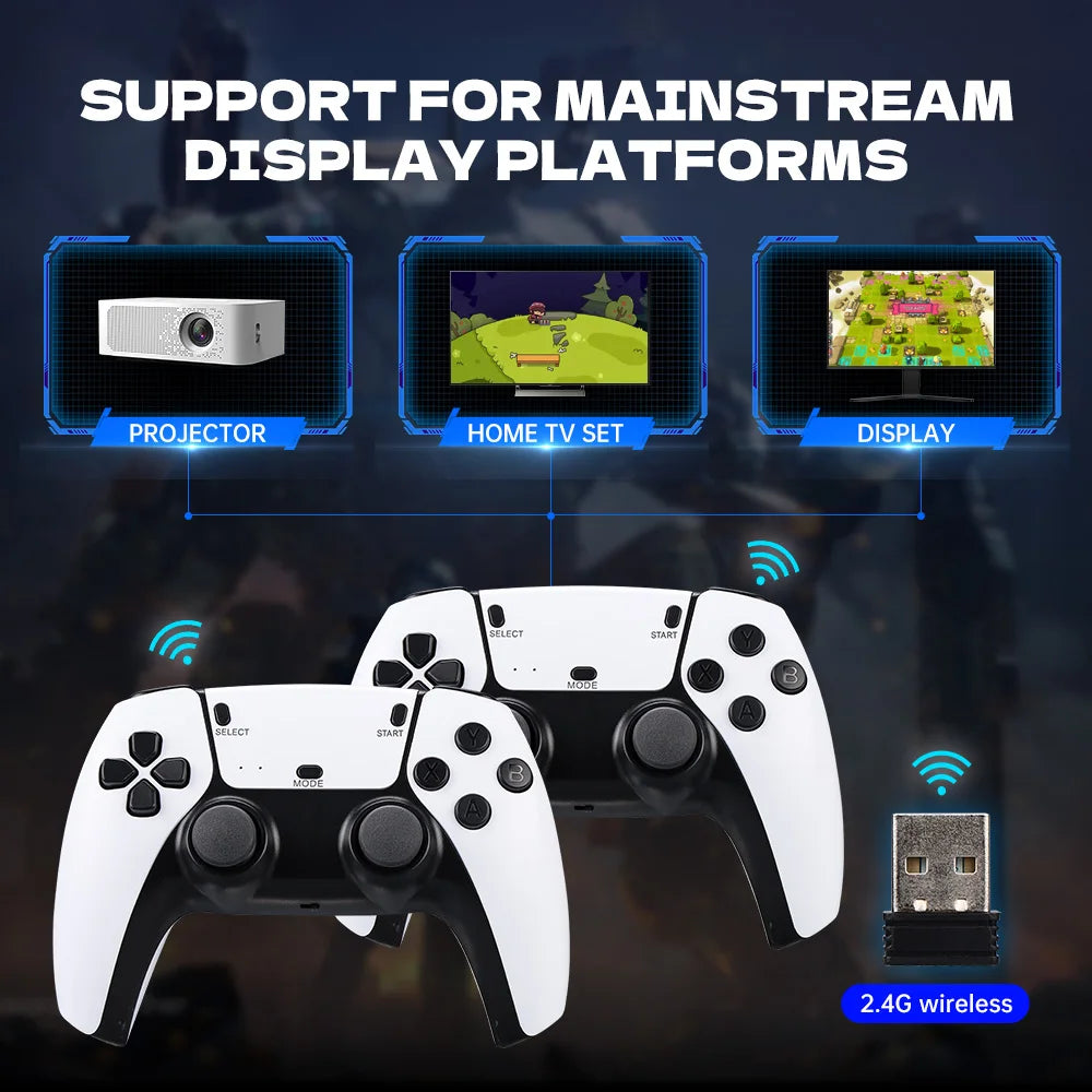 M15 Video Game Console 4K TV Game Stick 64G Built-in 20000 Games Retro Handheld Game Player With Wireless Gamepad Controller