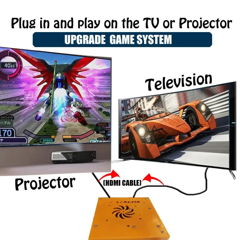 LZAKMR M8 Plug and Play Retro I3-3110M Game Console 500G HDD 70000+Games For Wii PS2 N64 PSP GameCube N64 Wireless handle