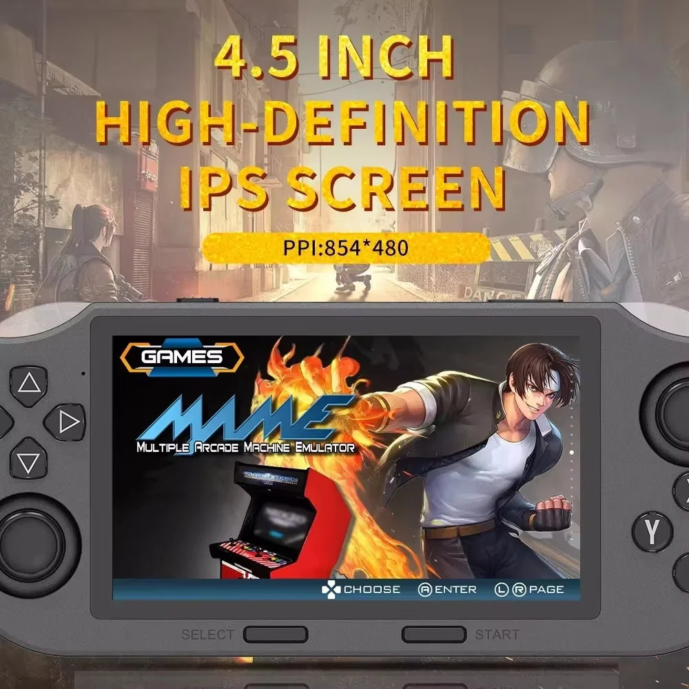 SF3000 Retro Handheld Video Game Console Linux System 4.5 Inch 854*480 IPS Screen 3000mAh Portable Pocket Video Player Games
