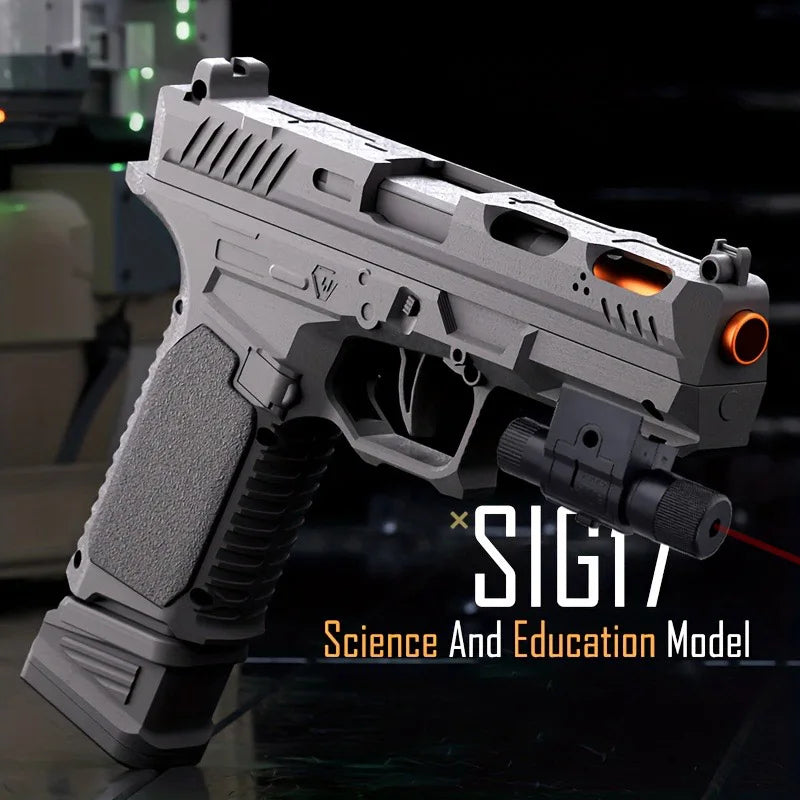 SIG17 Pistol Gun Soft Bullet Gun With Blowback, Single Shot And Shell Ejcetion Capability, Blaster, Outdoor Sports Shooting Game