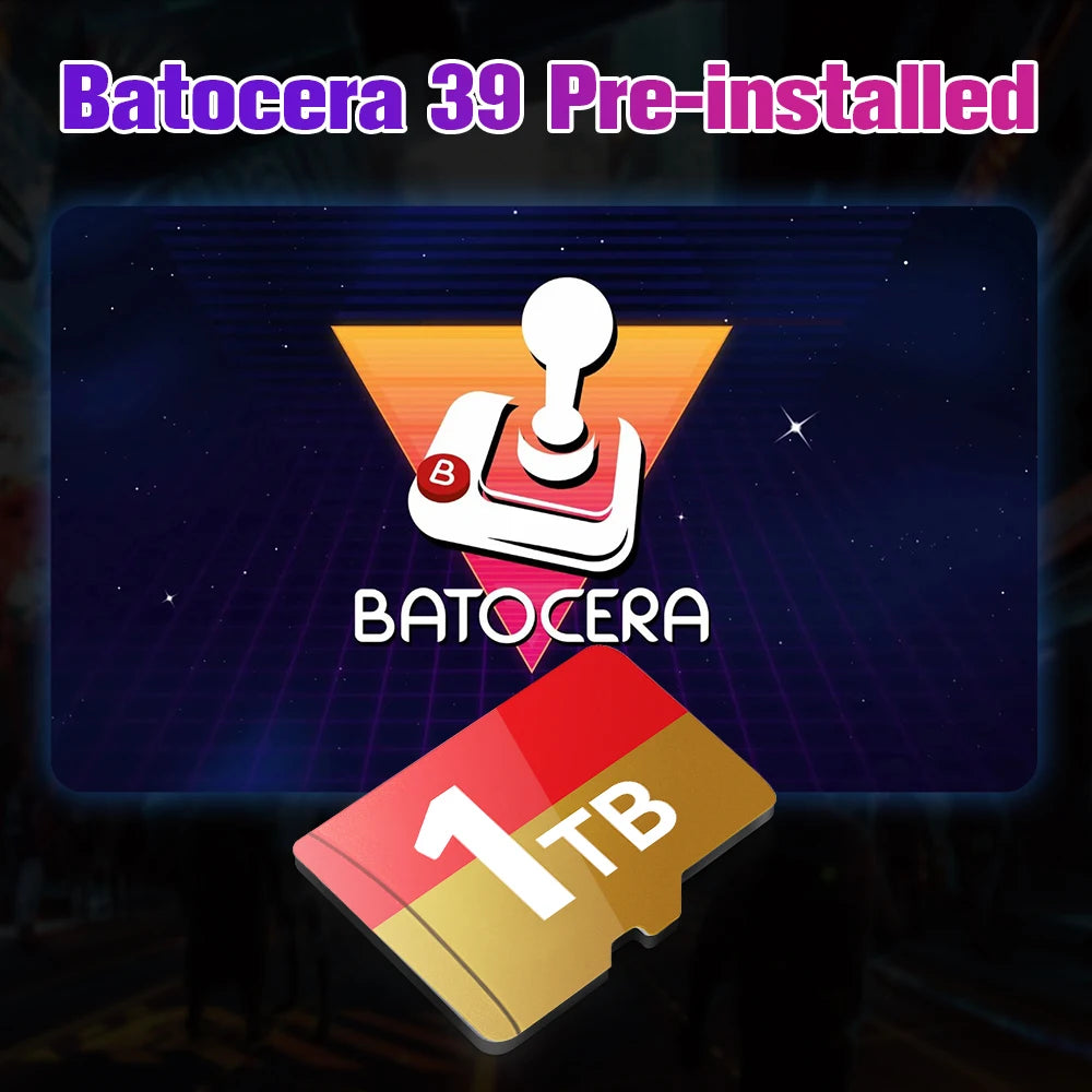 Batocera 39 TF/Gaming Card for Steamdeck /Windows Handheld/WIN PC with 61248 Games&70+Emulators for PS3/PS2/PS1/PSP/MAME/NES/N64