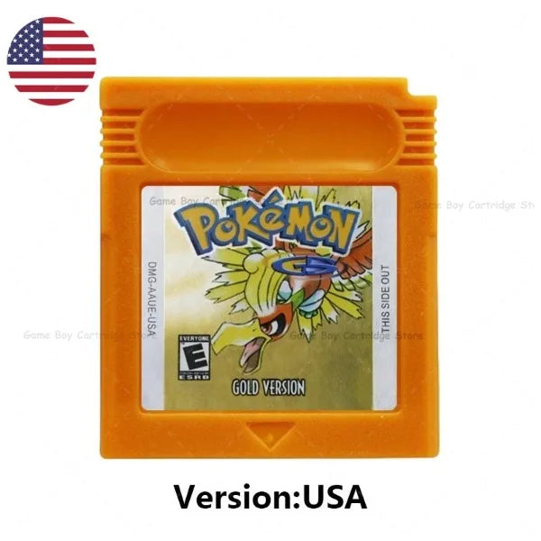 GBC Pokemon Cartridge Bundle Red/Blue/Crystal/Gold/Silver/Yellow/Green with Multi-Language