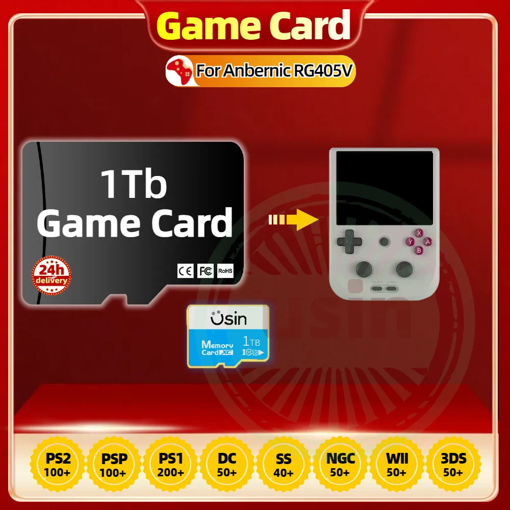 TF Game Cards For Anbernic RG405V RG CUBE Android Gaming Console Retro Playstation PS2 PSP PS1 3DS Games SD Card 1TB 512G RG556