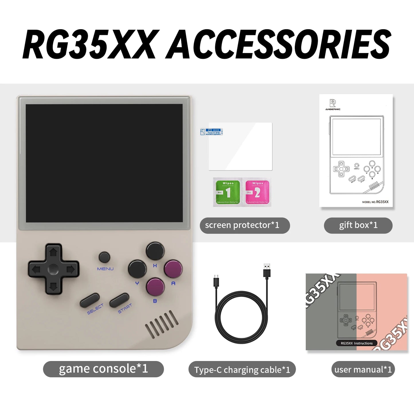 ANBERNIC RG35XX Handheld Game Console H700 Processor 3.5'' IPS Screen Linux System Retro Portable Video Console 2024 New Model