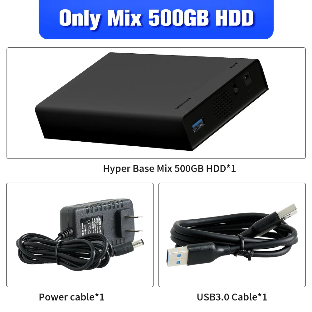 500G Game Hard Drive With 38000+Games For Xbox/PS3/PS2/Gamecube/Wii/Wiiu/Switch 3 System in 1 Plug&Play Game Consoles For WIN PC
