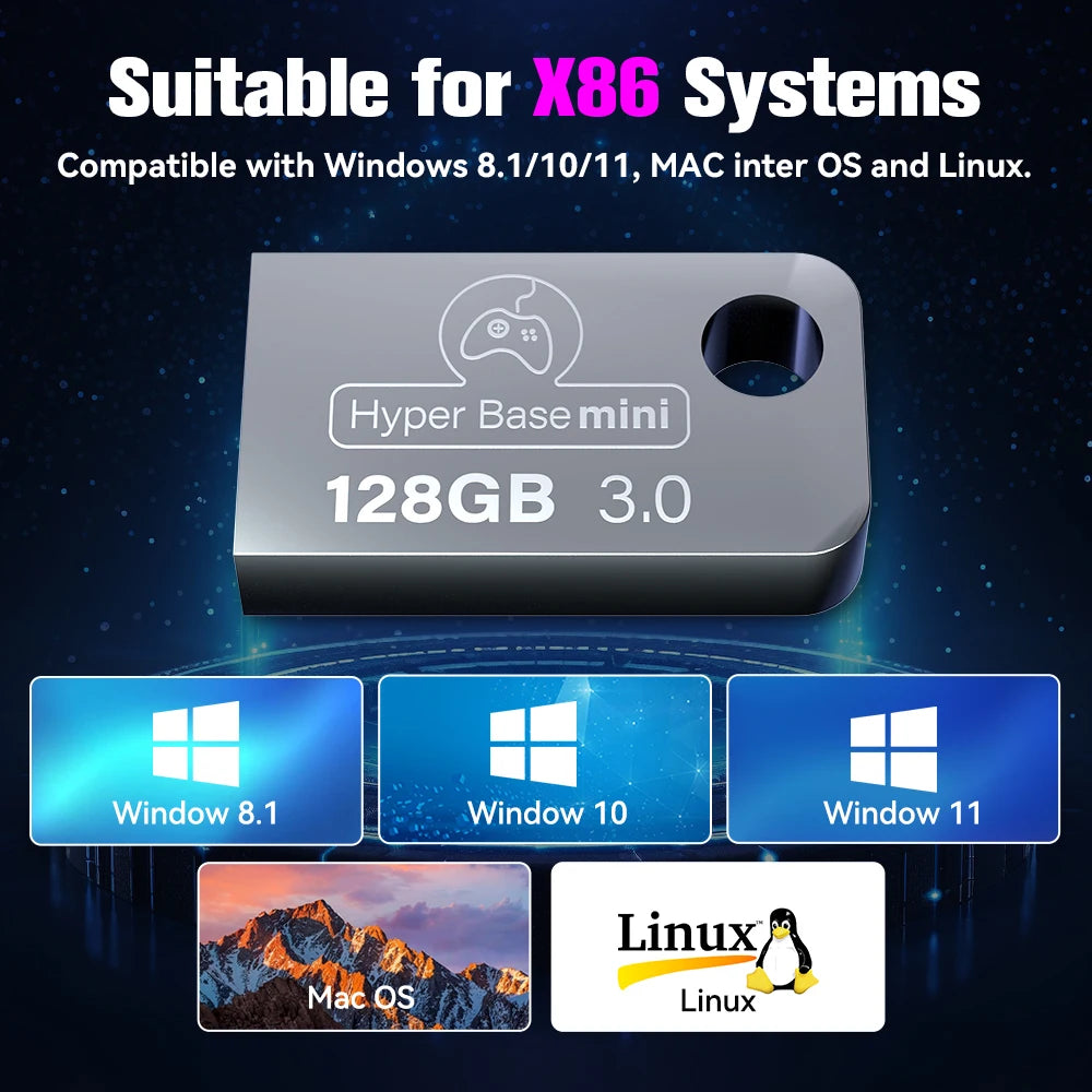 Batocera 37.linux System 128GB Portable USB 3.0 Disk 70+ Emulators with 43000+ Retro Games for PS3/PS2/PSP/X BOX/3DO Plug& Play