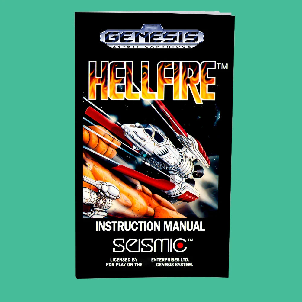 Hellfire USA Game for SEGA Mega Drive Genesis 16 bit Consoles Game Cartridge Box Manual