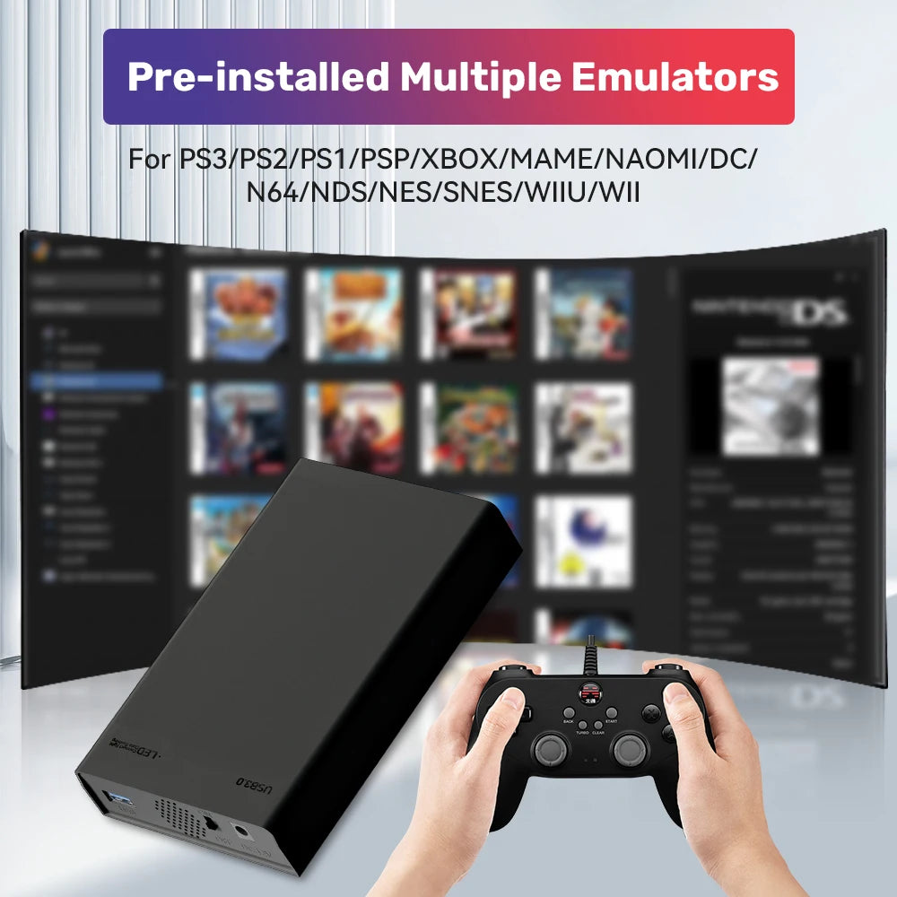 Mix500G Handheld Retro Game HDD For Xbox/N64/PSP/PS3/PS2/PS1 Emulator Gaming Hard Drive Built-in 38000 Retro&PC Games Plug&Play