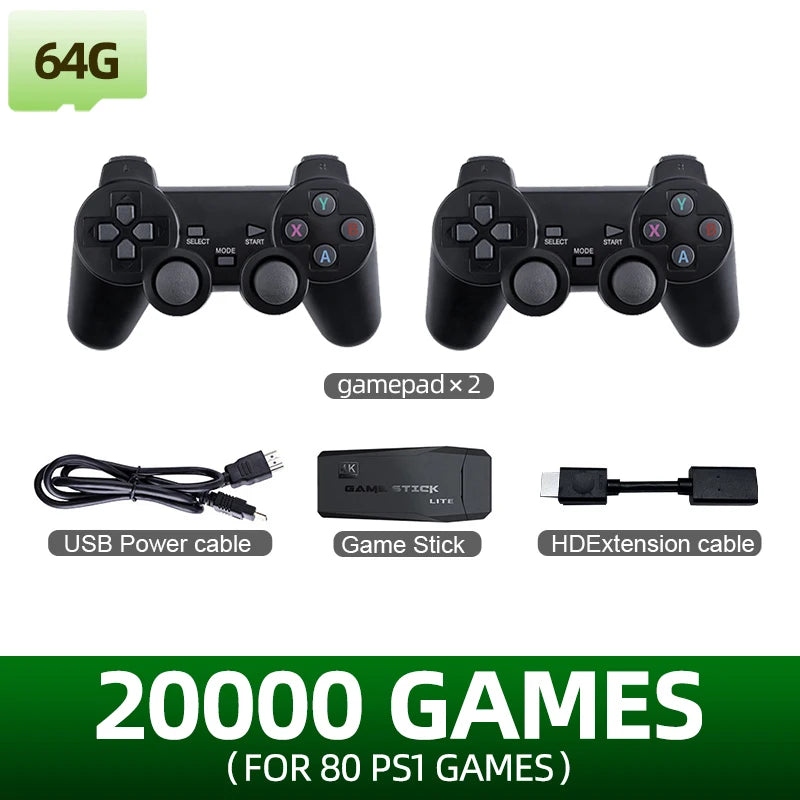 M15 Video Game Console 4K Game Stick Built-in 41000 Retro Games For PS1 NES Mame SNES SEGA Everdrive 15+Emulator Save/Search/Add