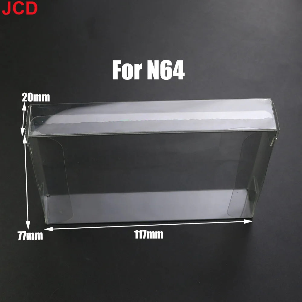 JCD 1pcs Clear Transparent Game Cartridge Box Case CIB Games Plastic PET Protector for N64 NES SNES for GB GBA GBC NGPC Switch