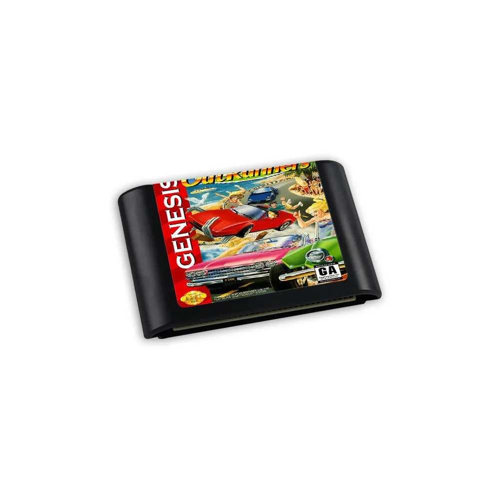 Retro OutRunners 16bit game cartridge for Sega Genesis Megadrive video game consoles