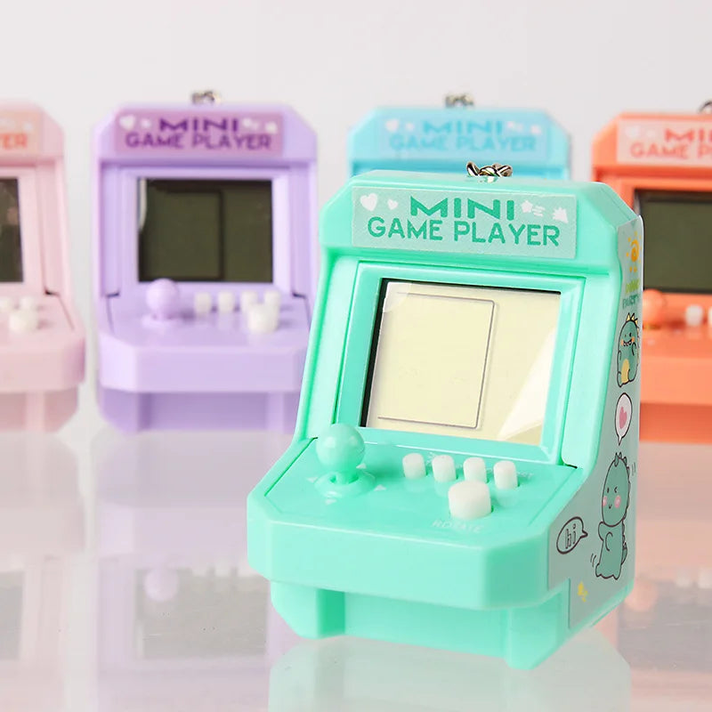 Mini Portable Game Console With Keychain Children Handheld Puzzle Retro Arcade Cute Bag Pendant