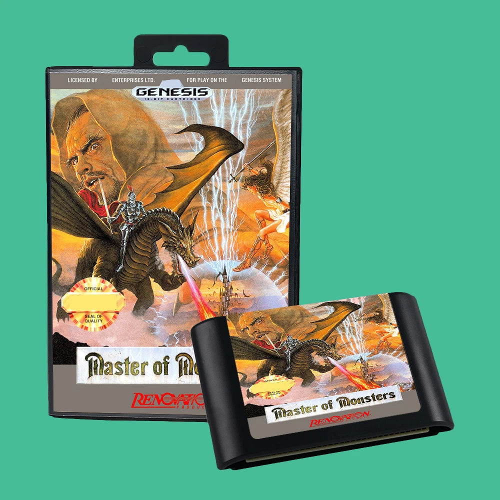Master of Monsters USA Game for SEGA Mega Drive Genesis 16 bit Consoles Game Cartridge Box Manual