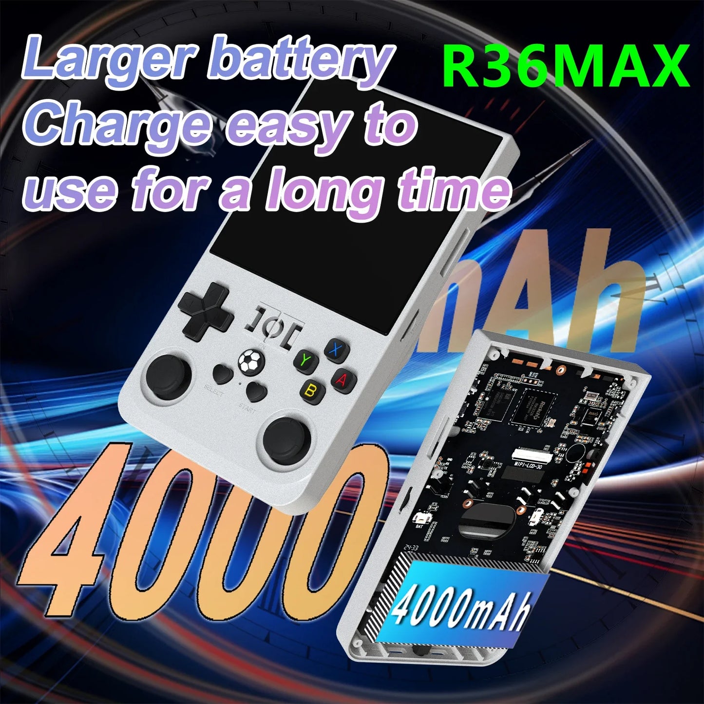 R36MAX Retro 128G Handheld Game Console Linux System 3.5 Inch IPS Screen Portable Pocket Video Player 64GB 128GB Games with Bag
