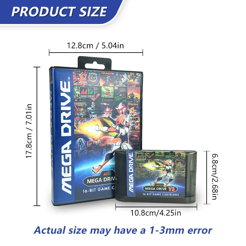 MegaDrive Genesis MD V3 Pro 3000 in 1 Game Cartridge 8GB TF Gard for SEGA Genesis Mega Drive USA/ Japan /EUR MegaDrive Console