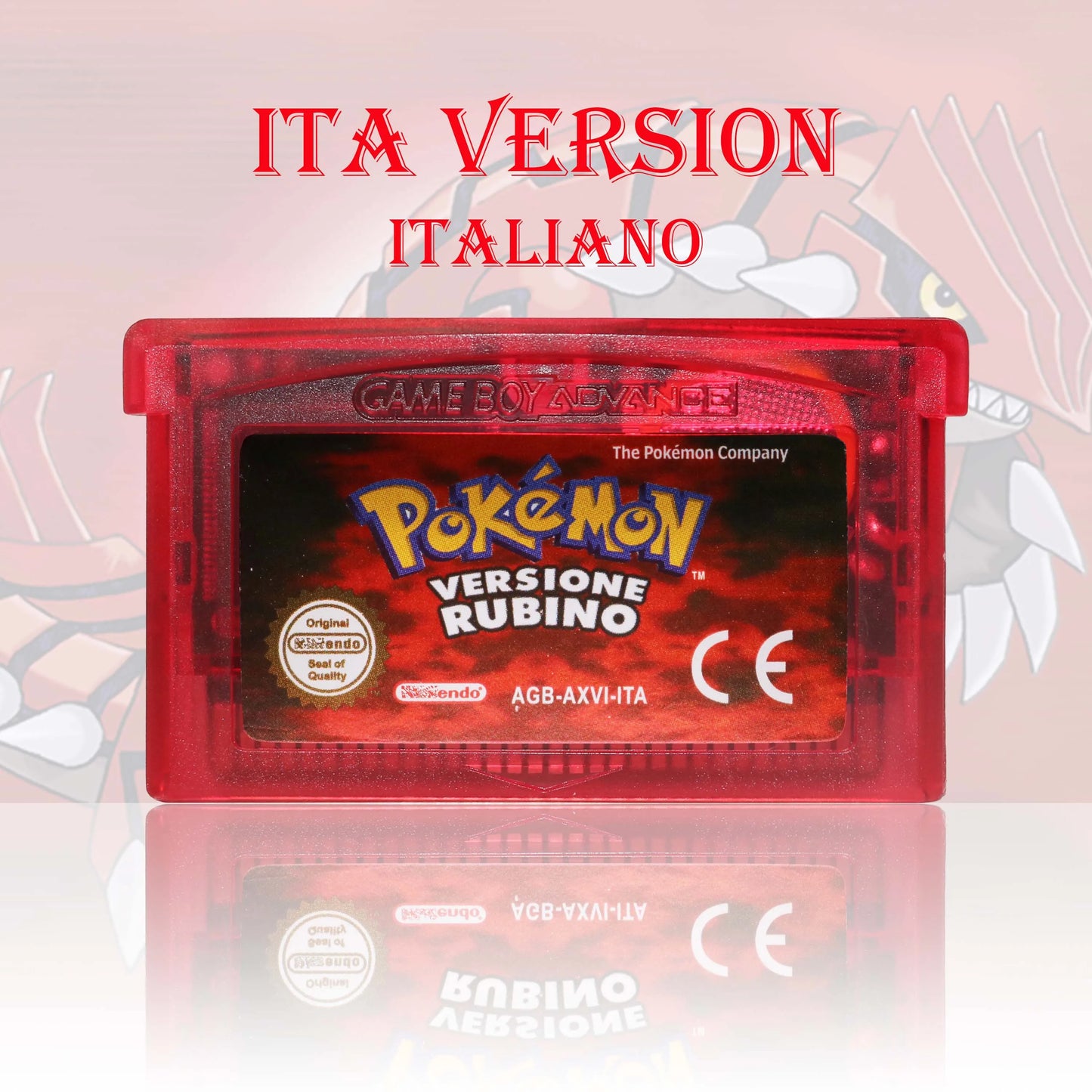 ITA Version Pokemon Rubino/Zaffiro/Smeraldo/Rosso Fuoco/Verde Foglia Game Cartridge GBA Video Game High Quality With Battery
