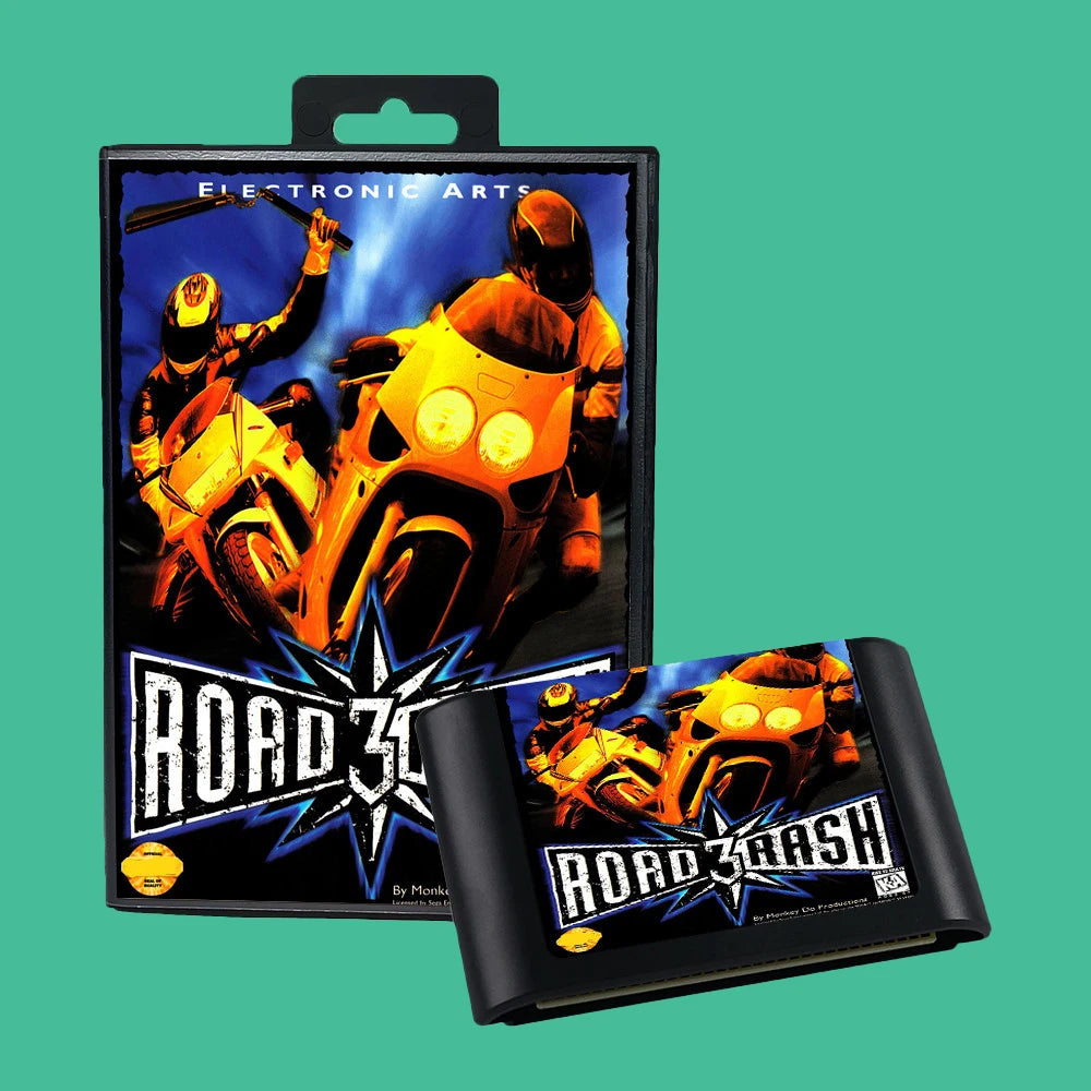 Road Rash 3 Tour De Force USA Game for SEGA Mega Drive Genesis 16 bit Consoles Game Cartridge Box Manual