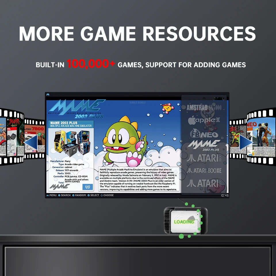 Retrobat 2T Portable External Game HDD Built in 100000+ Games with 105 Emulators for PSP/PS1/PS2/WII/MAME/DC Retro Video Games