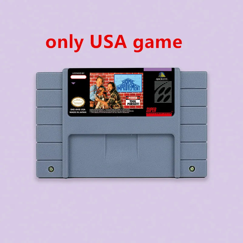 Home Improvement - Power Tool Pursuit! Action game for SNES 16 bit Single Card USA NTSC EUR PAL Video Game Cartridge