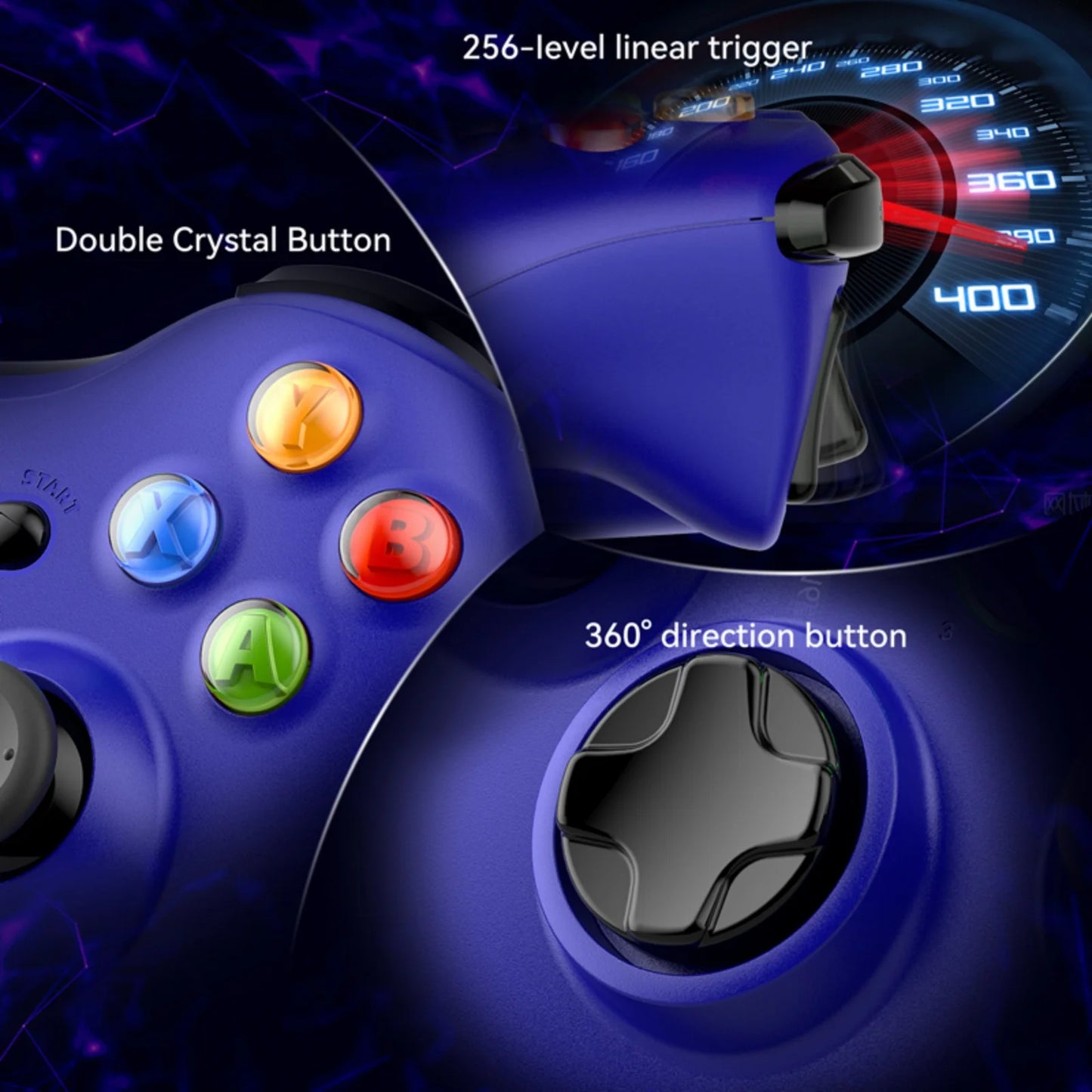 Controller for Xbox 360 Xbox 360Slim/PC Controllers 2.4G Wireless Gamepad W/ Dual Vibration Sensing Game Handle Joystick Rocker