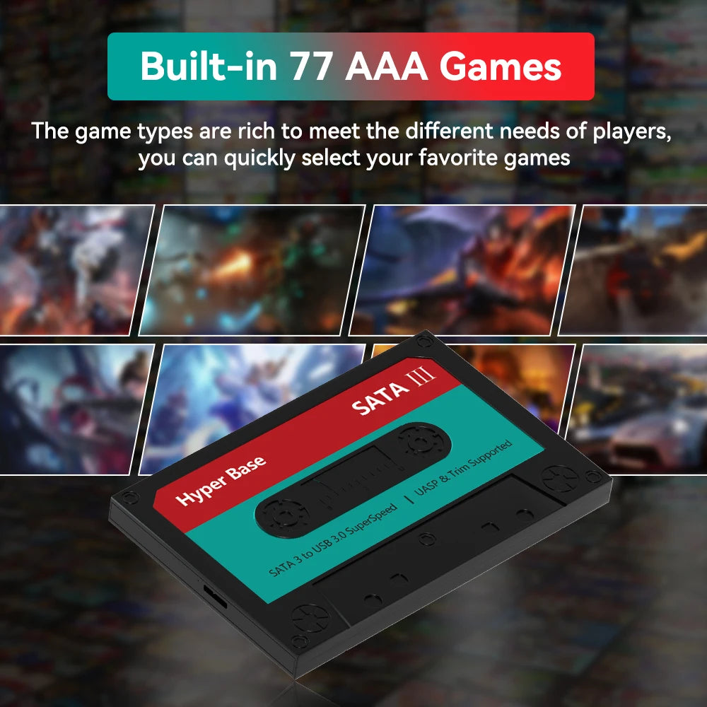 JMachen Playnite System 2TB External Game Hard Drive with 77 AAA Games for PS4/PS3/PS2/XBOX/WiiU/Wii/MAME/PS1/PSP/SS Plug&Play
