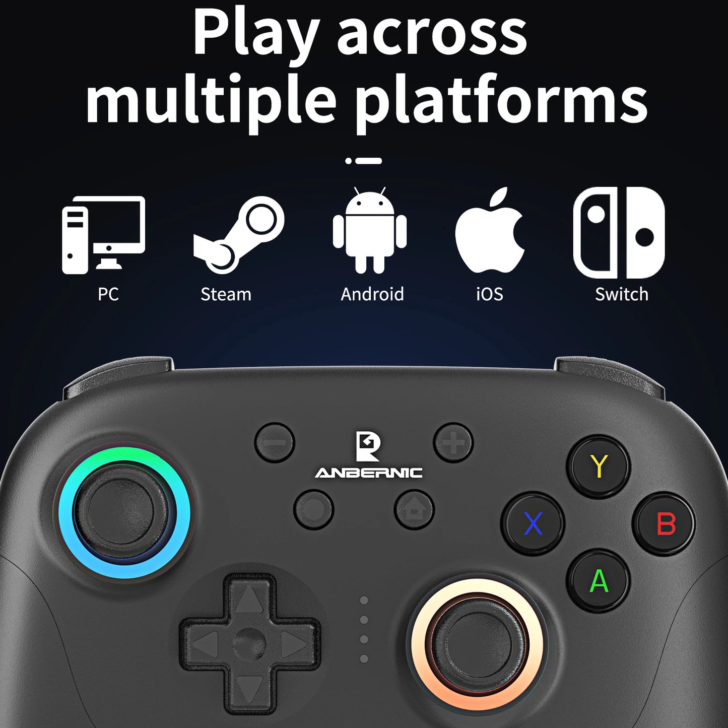ANBERNIC RG P01 Wired Wireless Bluetooth Games Controller RGB Hall Effect Joystick XBOX Game Gamepad for PC Android IOS Steam