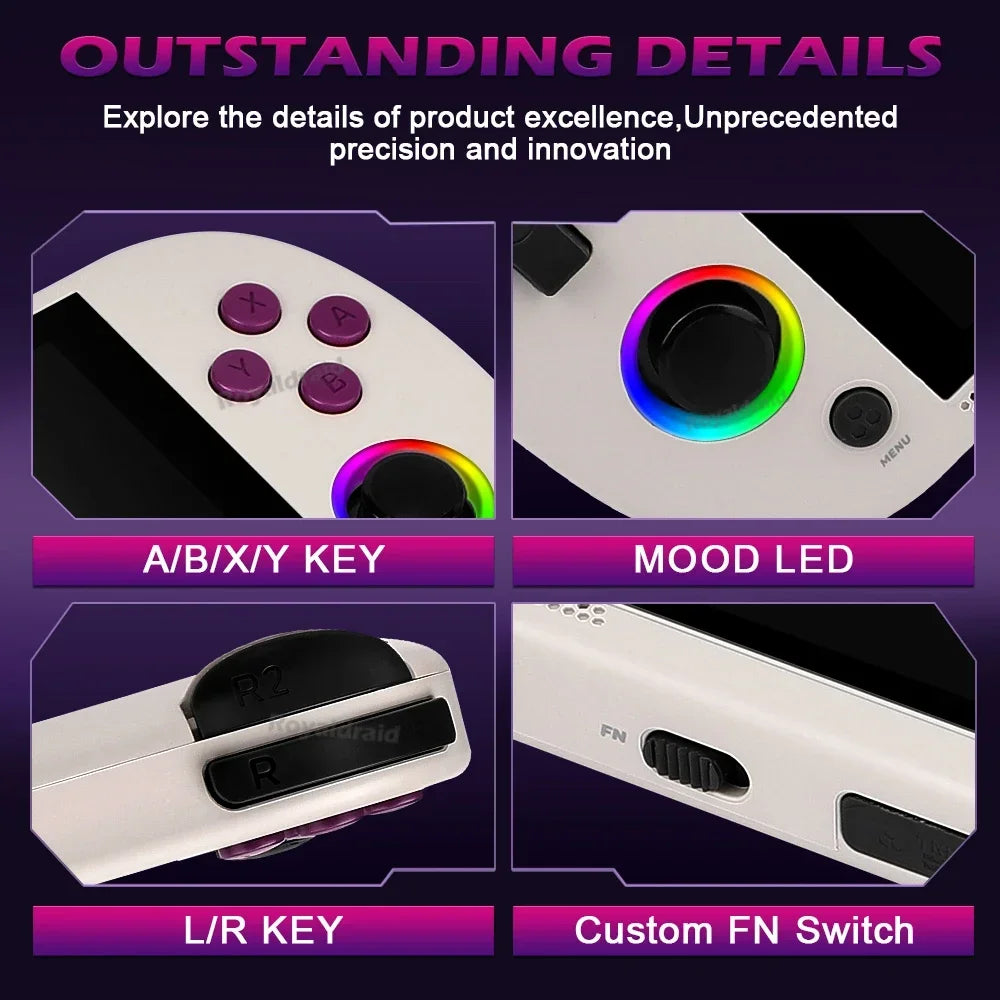 64G 128G 256G Portable Handheld Video Game Console 4.96'' IPS Screen Joystick RGB Lighting Smart Pro Retro Handheld Game Player