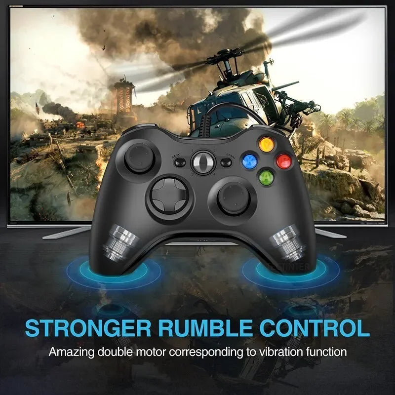 USB Wired Gamepad for Xbox 360 Windows 10/8.1/8/7 Game Handle Double Shock Games Controller Video Game Console Joystick