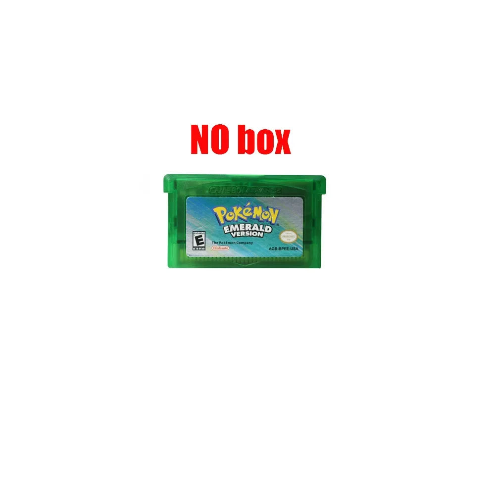 2024 Pokemon Series Emerald FireRed Leafgreen Ruby Sapphire 5 Versions GBA Game in Box for 32 Bit Video Game Cartridge No Manual