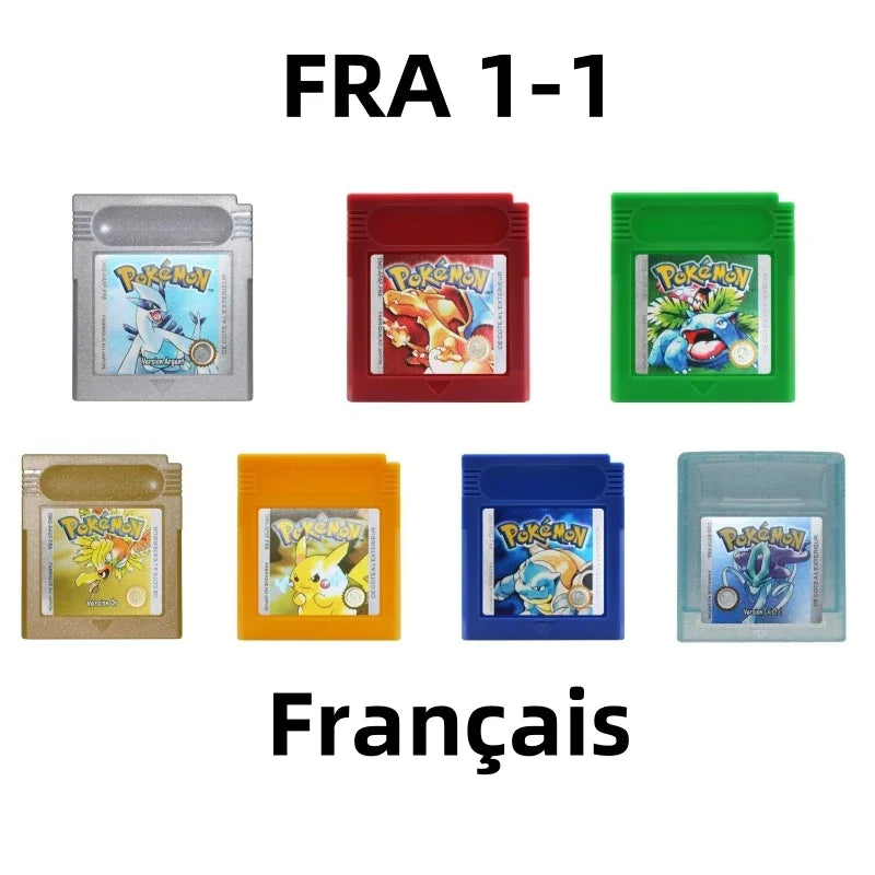16 Bit Video Game Cartridge Console GBC Card Pokemon Red Green Silver Crystal Blue Golden Yellow USA/EUR/FRA/ESP/ITA/NOE Version
