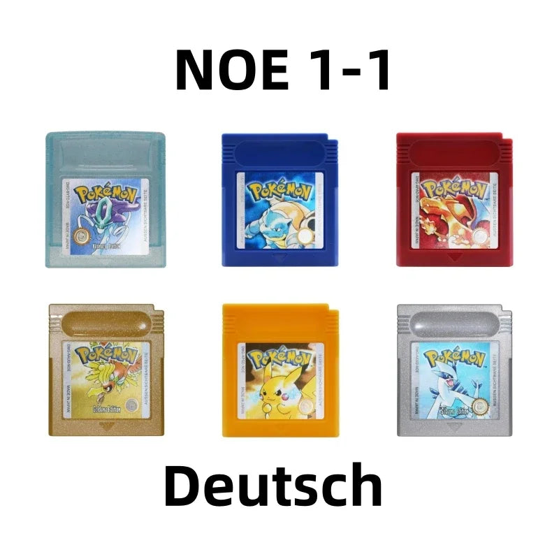 16 Bit Video Game Cartridge Console GBC Card Pokemon Red Green Silver Crystal Blue Golden Yellow USA/EUR/FRA/ESP/ITA/NOE Version