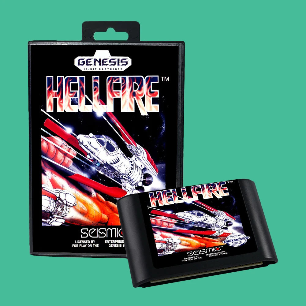 Hellfire USA Game for SEGA Mega Drive Genesis 16 bit Consoles Game Cartridge Box Manual