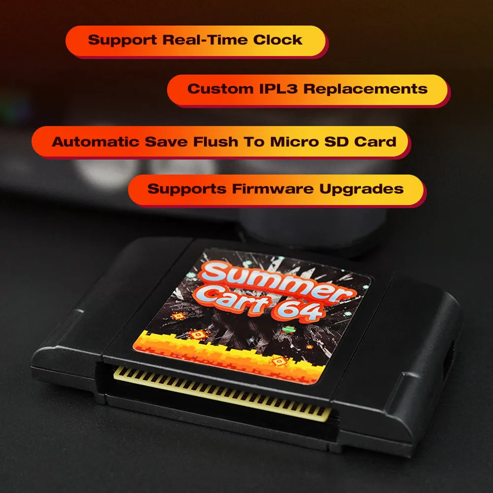 5400 In 1 SummerCart 64 Game Card For N64 Retro Game Cartridge ED 64 For Nintendo 64 With 32GB TF Card No Region Restriction