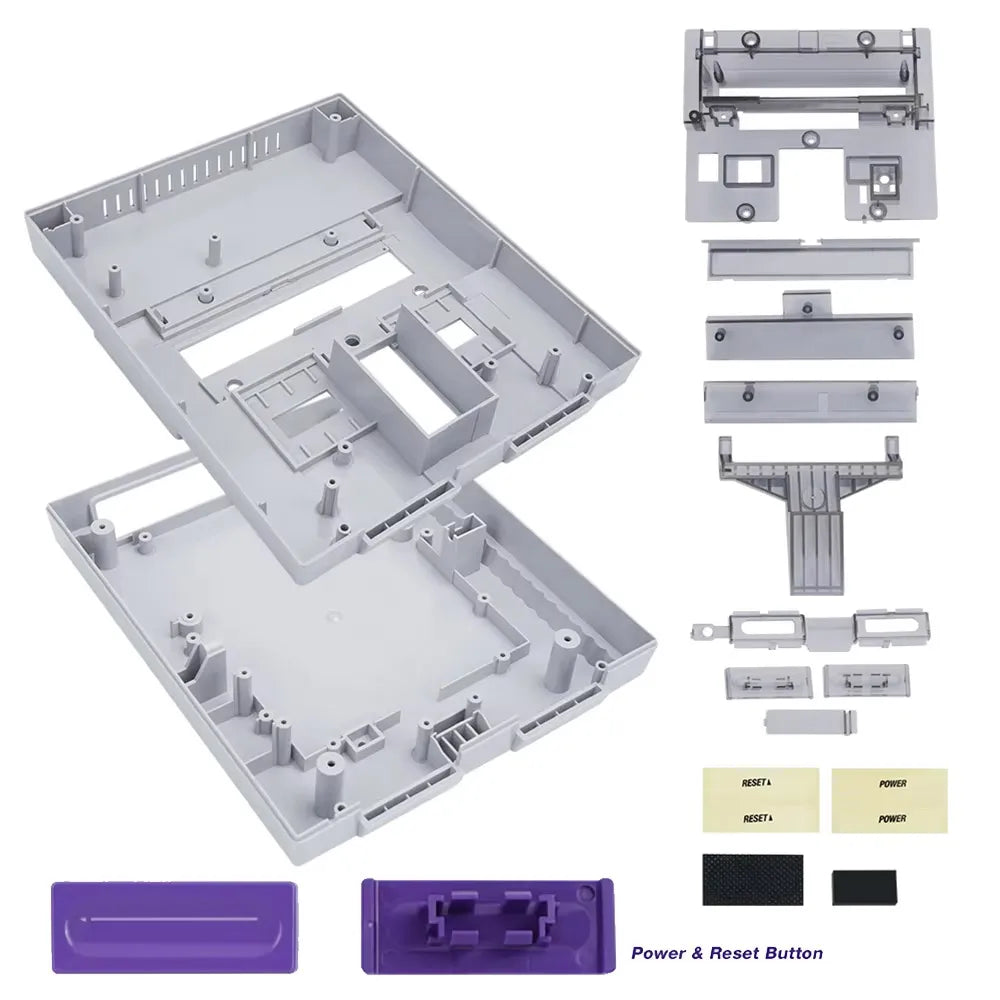 Transparent SNES Replacement Shell For Super Nintendo Entertainment System SNS-001 Retro game Console SNES Case