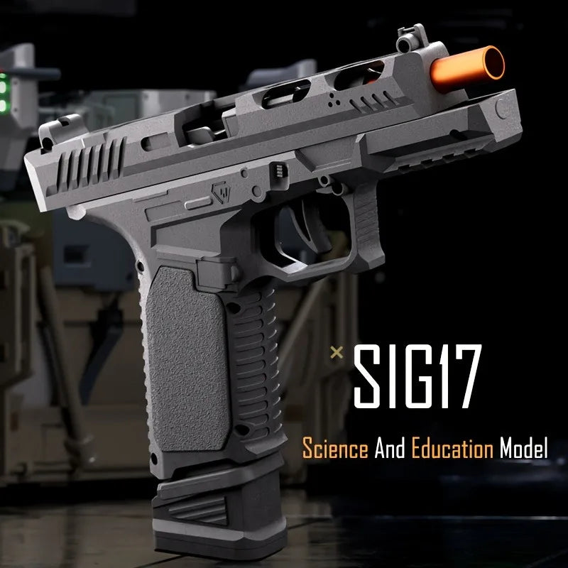 SIG17 Pistol Gun Soft Bullet Gun With Blowback, Single Shot And Shell Ejcetion Capability, Blaster, Outdoor Sports Shooting Game