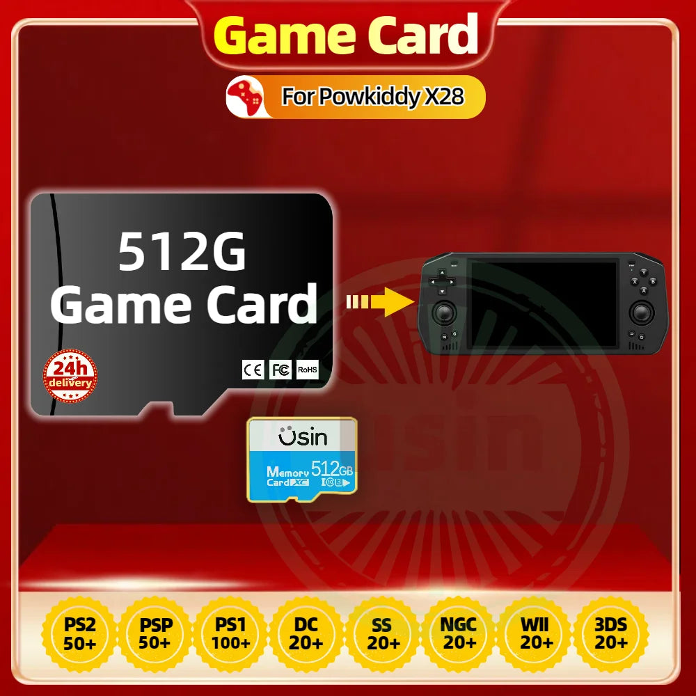 TF Game Cards For Powkiddy X28 X18S Android Gaming Console Retro Playstation PS2 PSP PS1 3DS Games SD Card 1TB 512G