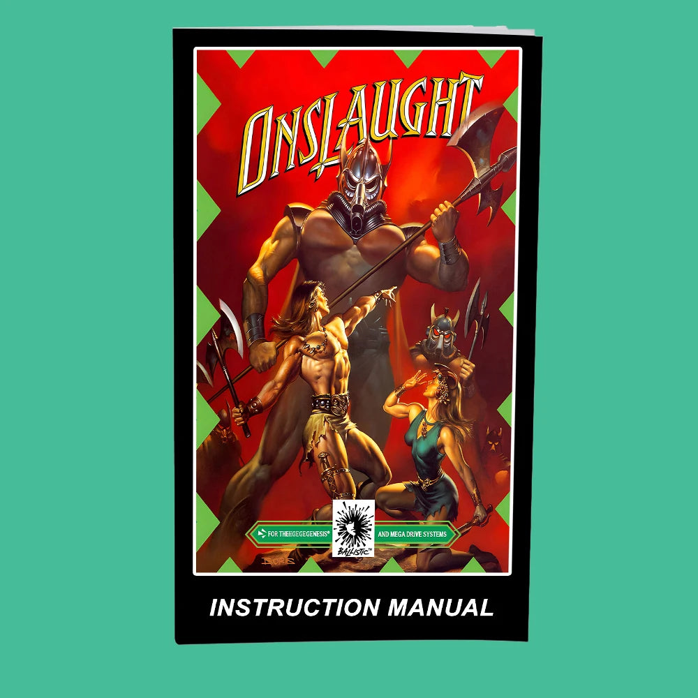 Onslaught USA Game for SEGA Mega Drive Genesis 16 bit Consoles Game Cartridge Box Manual