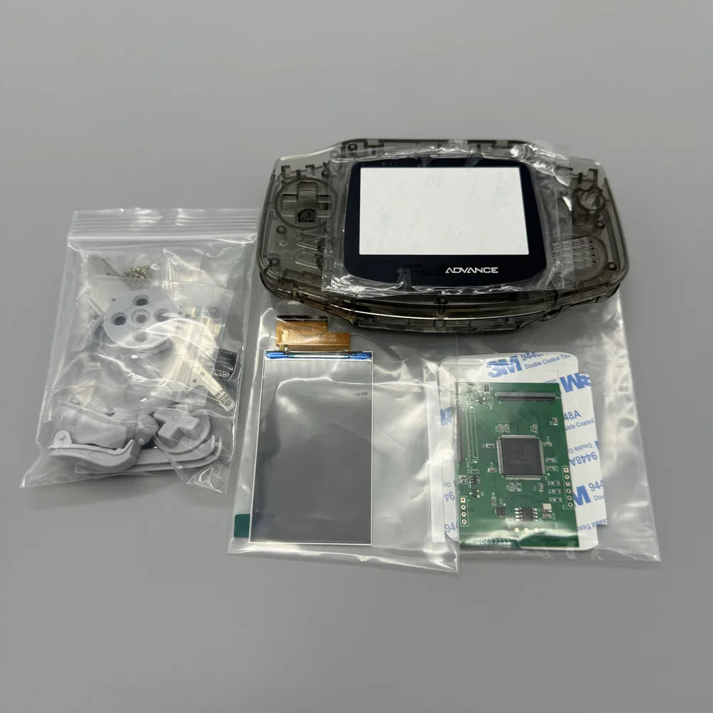 GBA IPS LCD no cut shell required easy to install 2.9 "IPS high brightness LCD and shell kit for Gameboy advance GBA