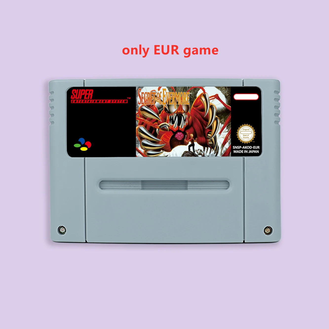 Secret of Evermore RPG game for SNES 16 bit USA NTSC or EUR PAL Video Game Consoles Cartridge