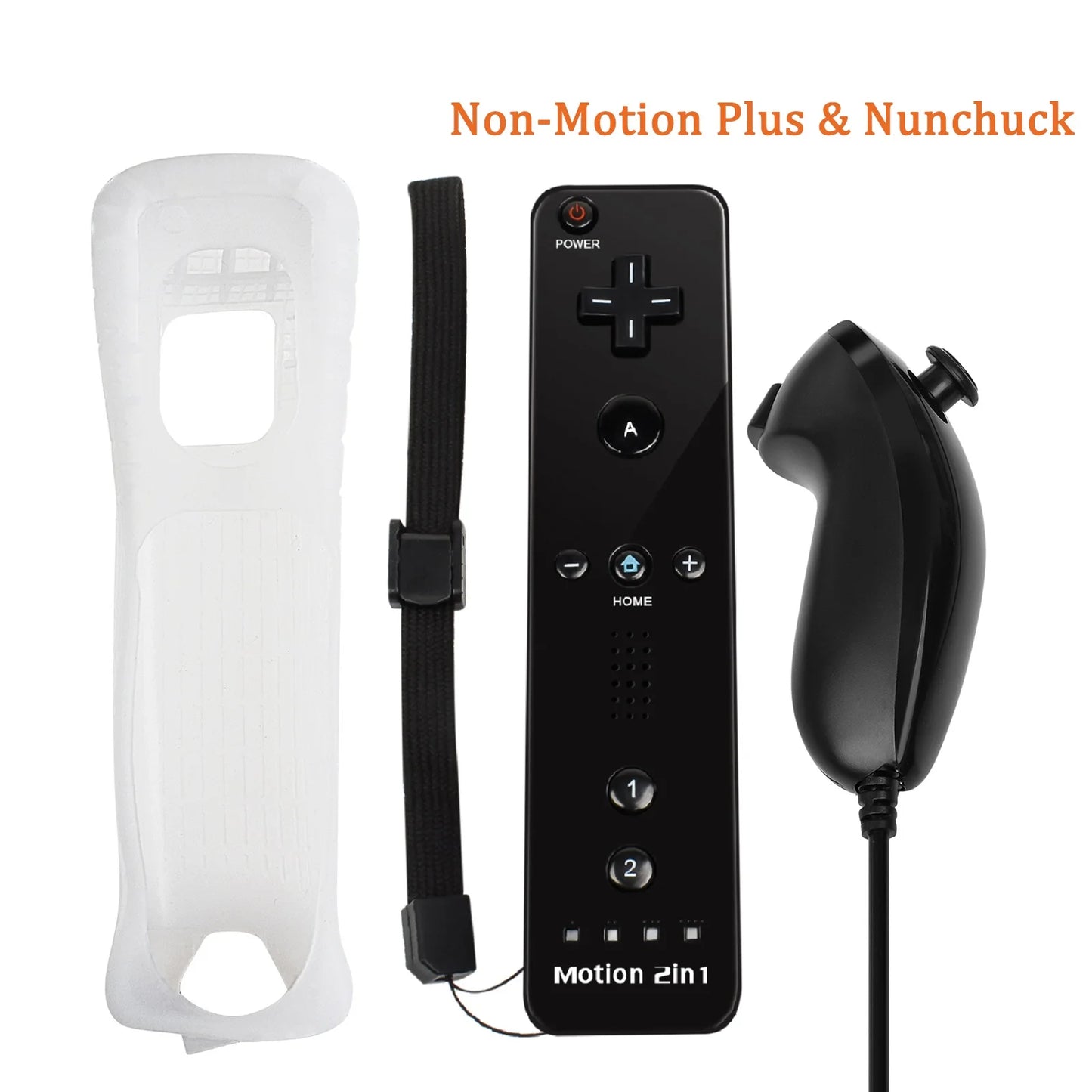 For Nintendo Wii/Wii U Joystick 2 in 1 Controller Set Wireless Remote Gamepad Motion Plus with Silicone Case Video Game