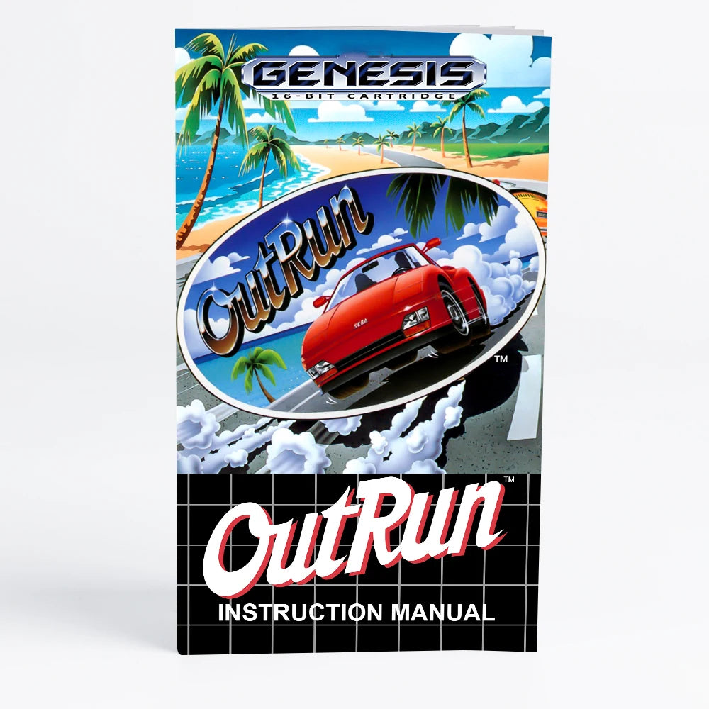 Retro OutRun 16bit game cartridge for Sega Genesis Megadrive video game consoles