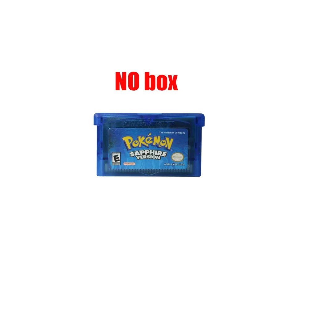 2024 Pokemon Series Emerald FireRed Leafgreen Ruby Sapphire 5 Versions GBA Game in Box for 32 Bit Video Game Cartridge No Manual
