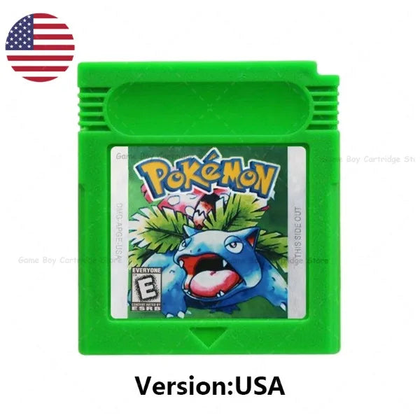 GBC Pokemon Cartridge Bundle Red/Blue/Crystal/Gold/Silver/Yellow/Green with Multi-Language