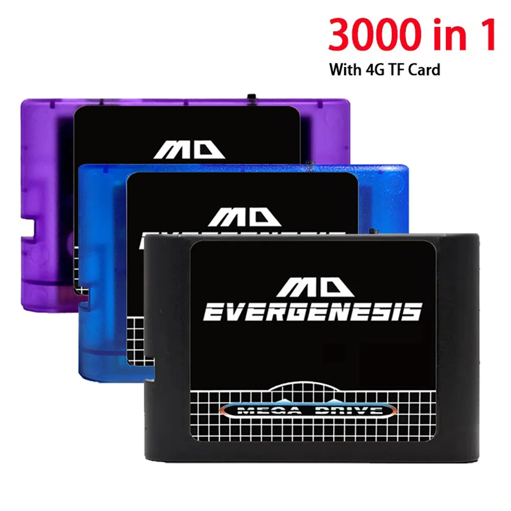 3000 in 1 Game Cartridge EDMD With 4GB Mini SD Card For SEGA Genesis Mega Drive MD Game Console Flash card